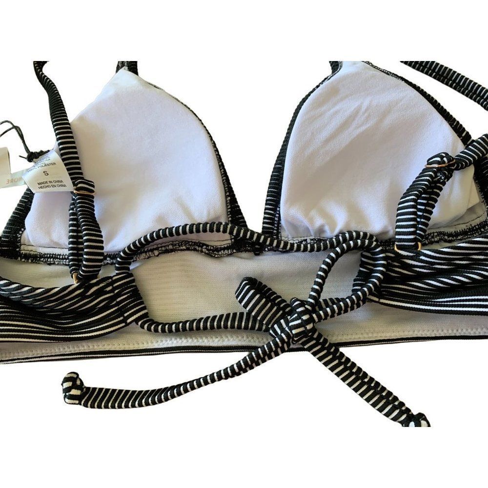 SHADE & Shore Swimsuit Bathing Suit Top Black & White Size S 4-6 NWT $23 - Picture 6 of 10